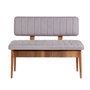 Hanah Home Vina Walnut Soho Grey Juego de Mesa y Sillas Extensible, Tablero Melamina, Terciopelo, Patas Carpe